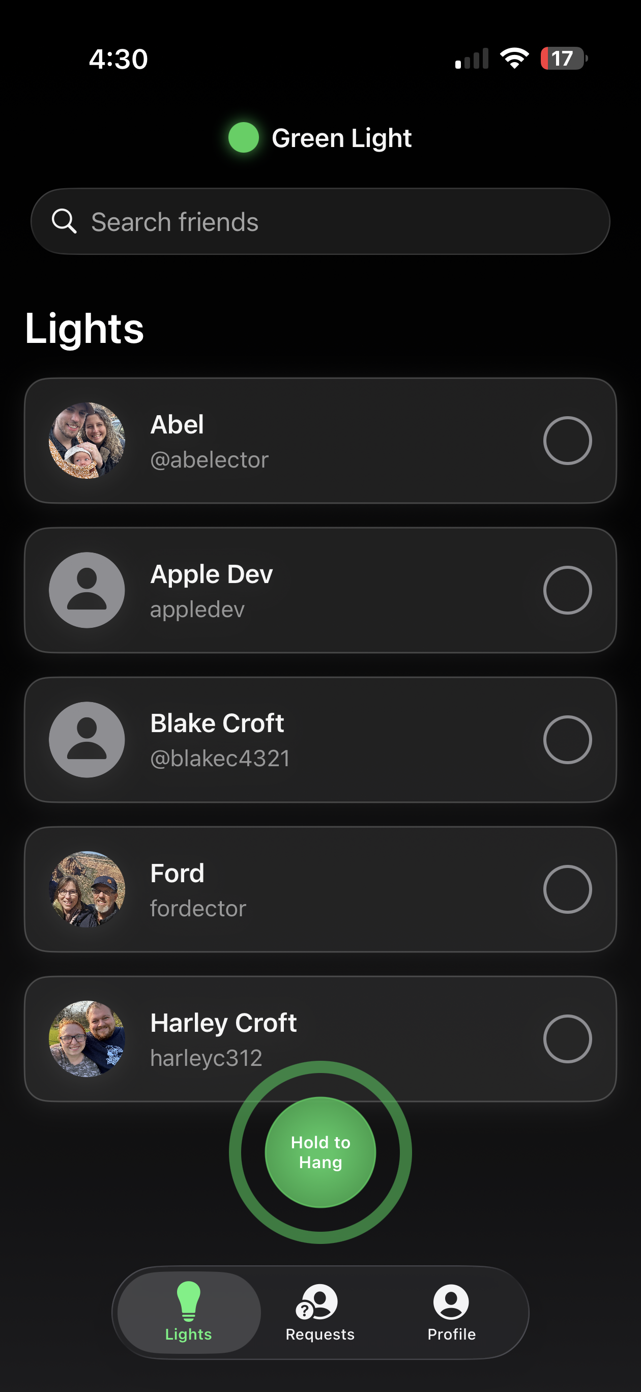 Green Light App Screenshot